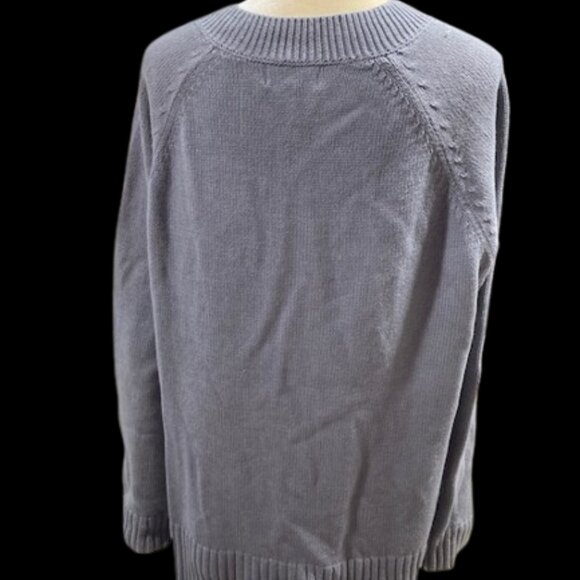 Liz Claiborne XXL Ribbed Sweater V-Neck Lace up Pullover - Picture 3 of 7